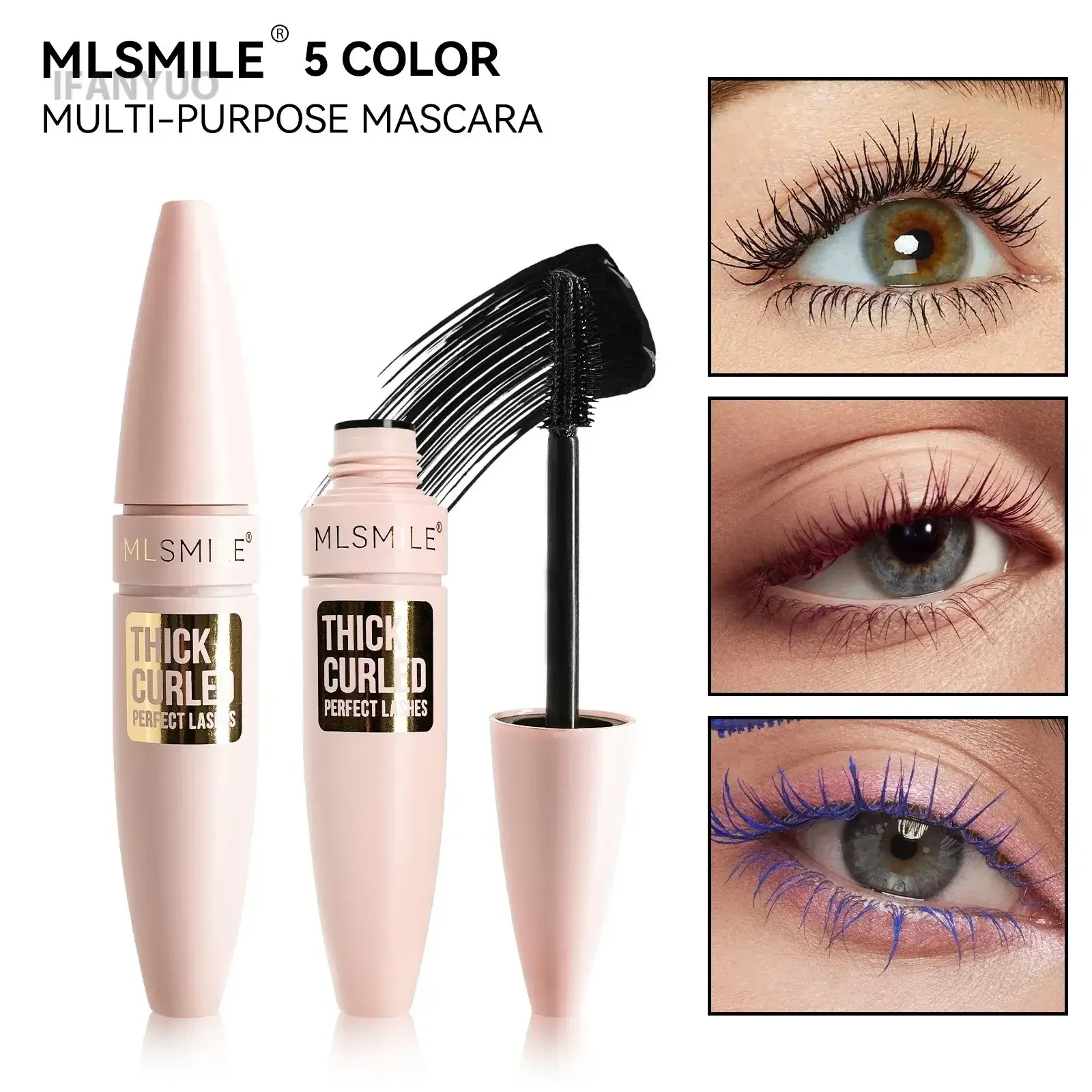 4D Three-dimensional Silk Mascara Blue Red Black Brown Multi-color Mascara Base Long-lasting Non-smudge Curling Shaping Mascara