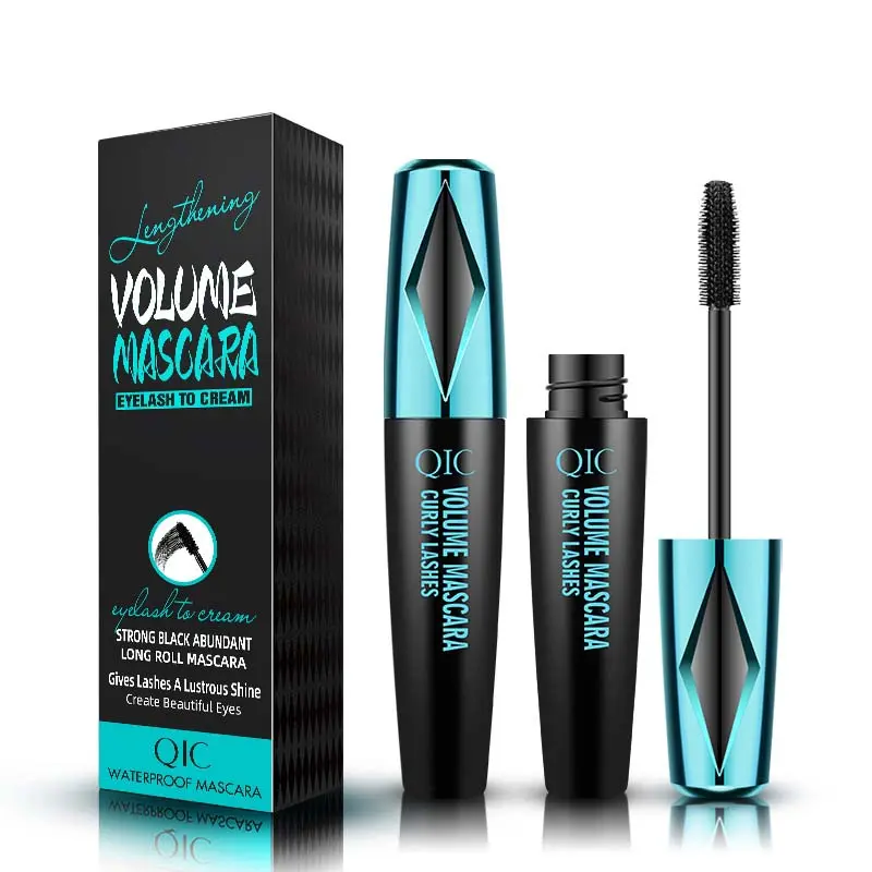 QIC Volumizing Waterproof 4D Mascara Long Lasting Curling Thick Eyelash Black Mascara Smudge Proof Eye Makeup Tools Cosmeticos