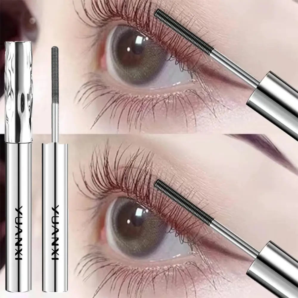 Steel Tube Mascara-Special Spiral Brush,Waterproof LongLasting Silk Fiber Mascara,keep Each Eyelash Curled for aLong Time Makeup