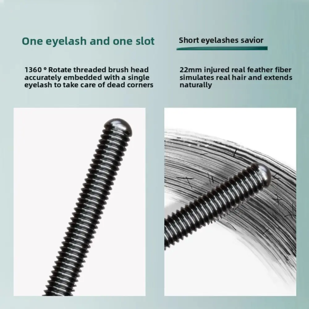 Steel Tube Mascara-Special Spiral Brush,Waterproof LongLasting Silk Fiber Mascara,keep Each Eyelash Curled for aLong Time Makeup