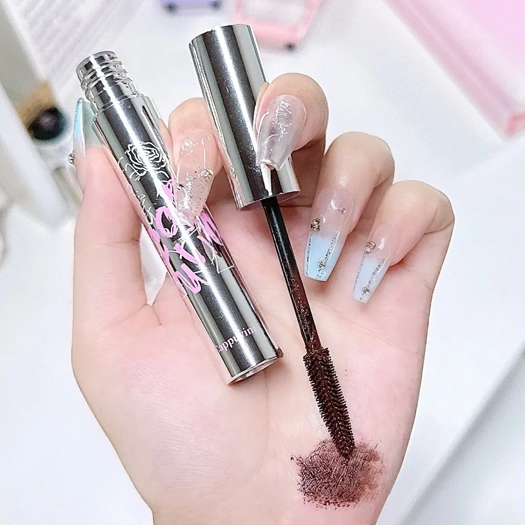 1pc Silver Tube Mascara Curl Thick Lengthening Eyelash Mascara Waterproof Non-smudge Black Brown Natural Curling Mascara Makeup