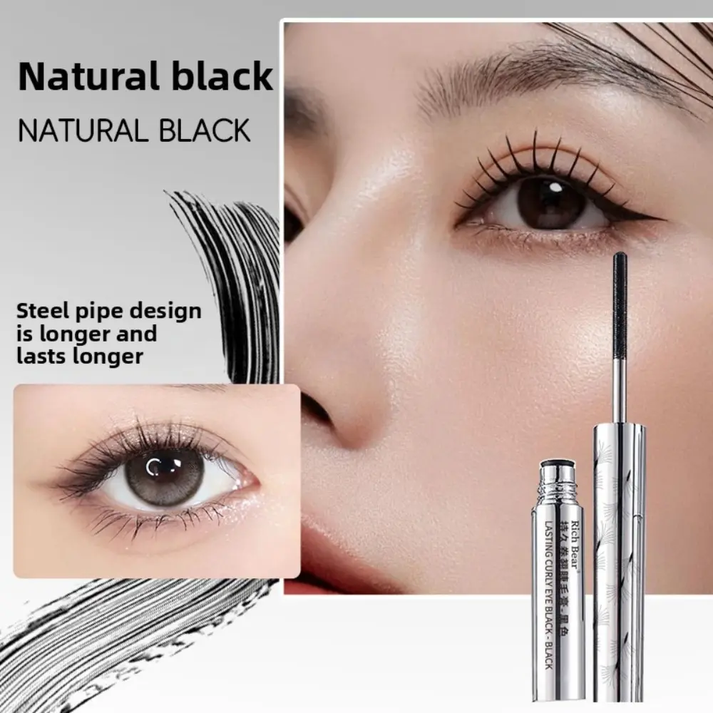 Steel Tube Mascara-Special Spiral Brush,Waterproof LongLasting Silk Fiber Mascara,keep Each Eyelash Curled for aLong Time Makeup