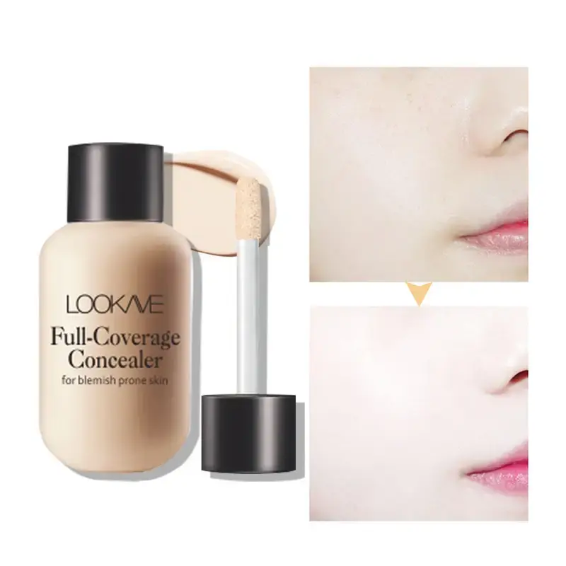 Lightweight and Compact Mini Liquid Concealer-High Coverage for Acne,Ddark Circles and Blemishes,Travel-Friendly FaceMakeup Base
