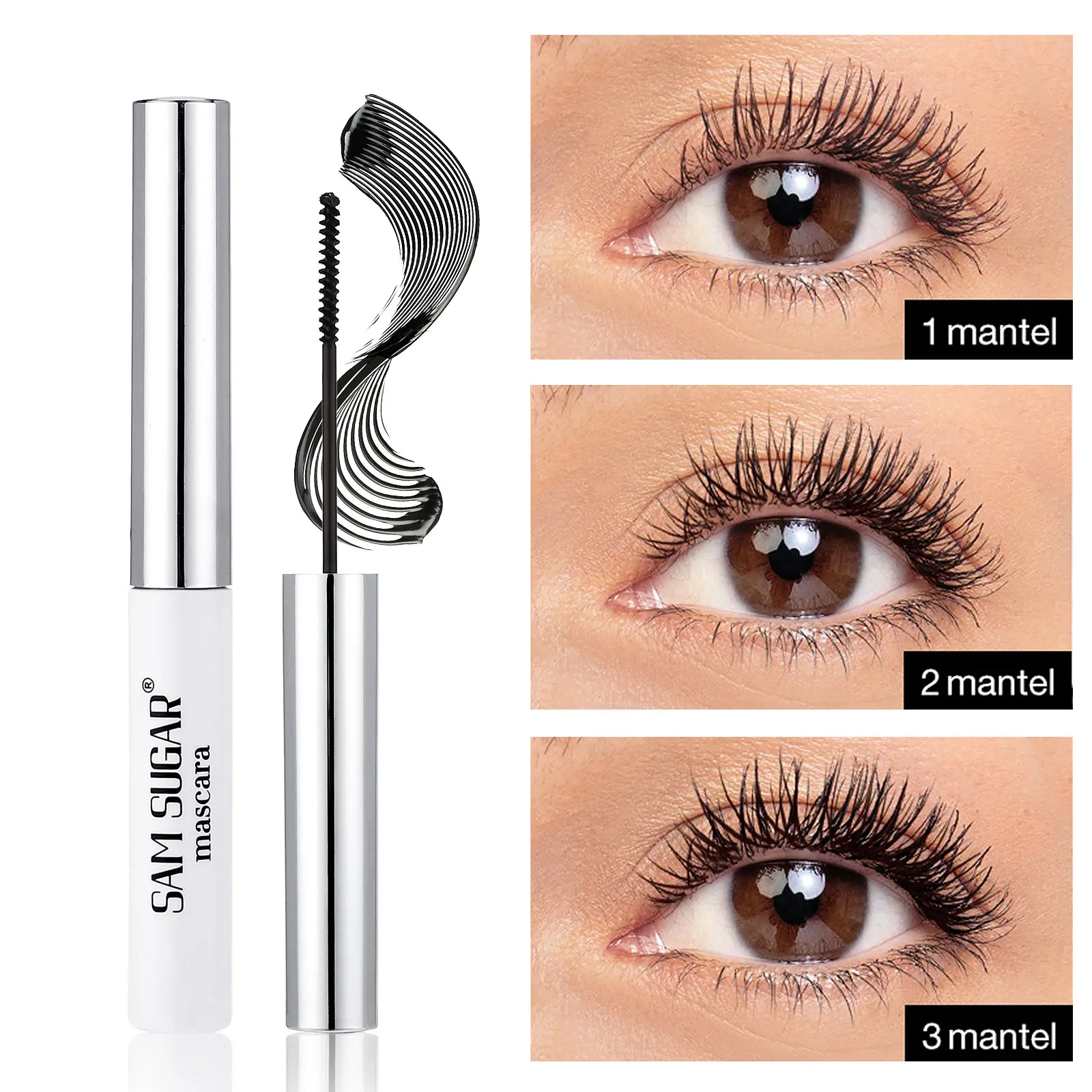 Colorful Mascara 5 Color Waterproof Fast Dry Lasting Eyelashes Curls Extension Make-Up Emerald Green Slender Brush Ink Mascara