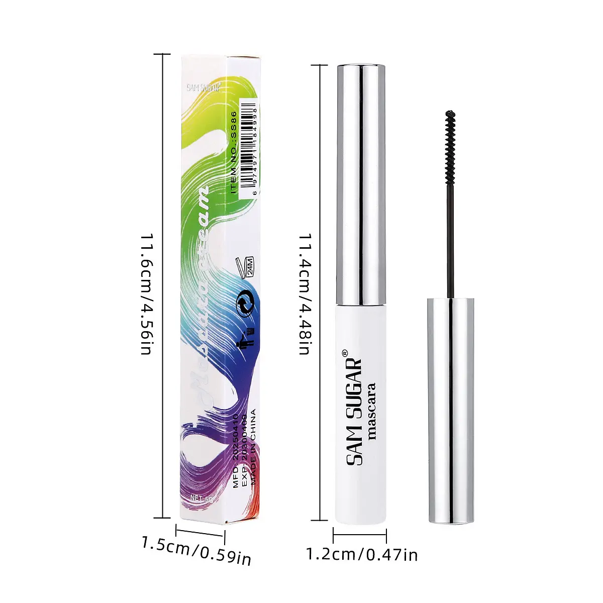 Colorful Mascara 5 Color Waterproof Fast Dry Lasting Eyelashes Curls Extension Make-Up Emerald Green Slender Brush Ink Mascara
