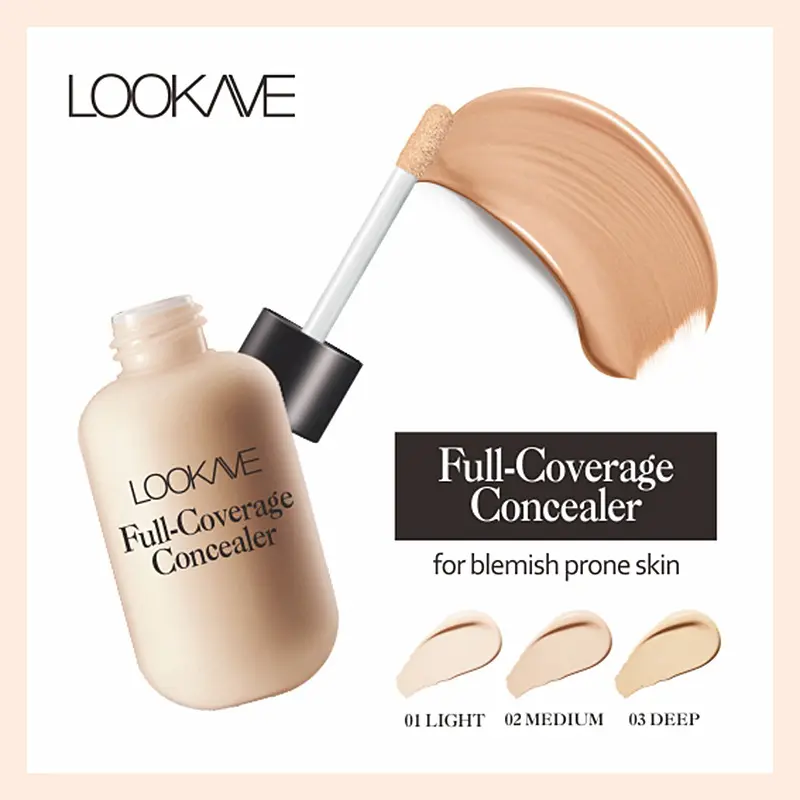 Lightweight and Compact Mini Liquid Concealer-High Coverage for Acne,Ddark Circles and Blemishes,Travel-Friendly FaceMakeup Base