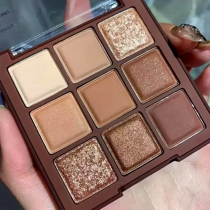 Urbancy 9 color Chocolate Eyeshadow Palette Matte Pearlescent Glitter Glitter Earth Eyeshadow Makeup