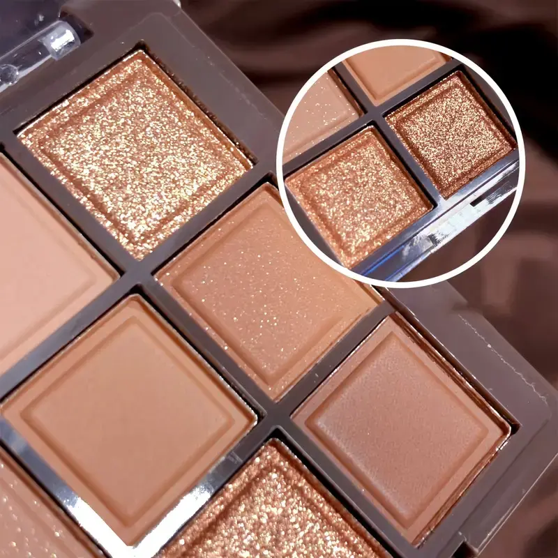 Urbancy 9 color Chocolate Eyeshadow Palette Matte Pearlescent Glitter Glitter Earth Eyeshadow Makeup