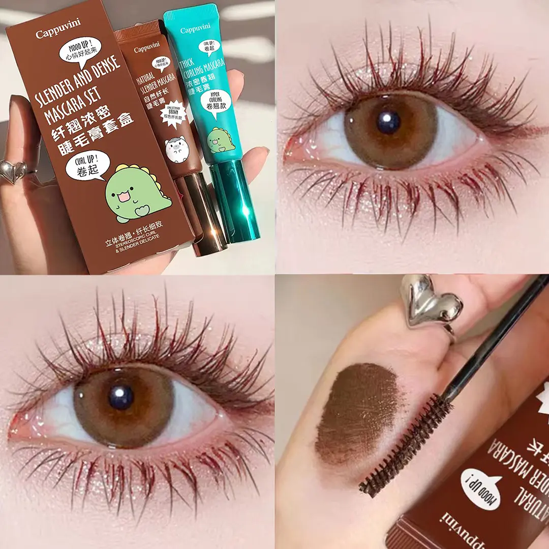 Mascara Lengthening Brown Lash Eyelash Extension Eye Lashes Brush Beauty Makeup Long-wearing Black Color Curling Mascara