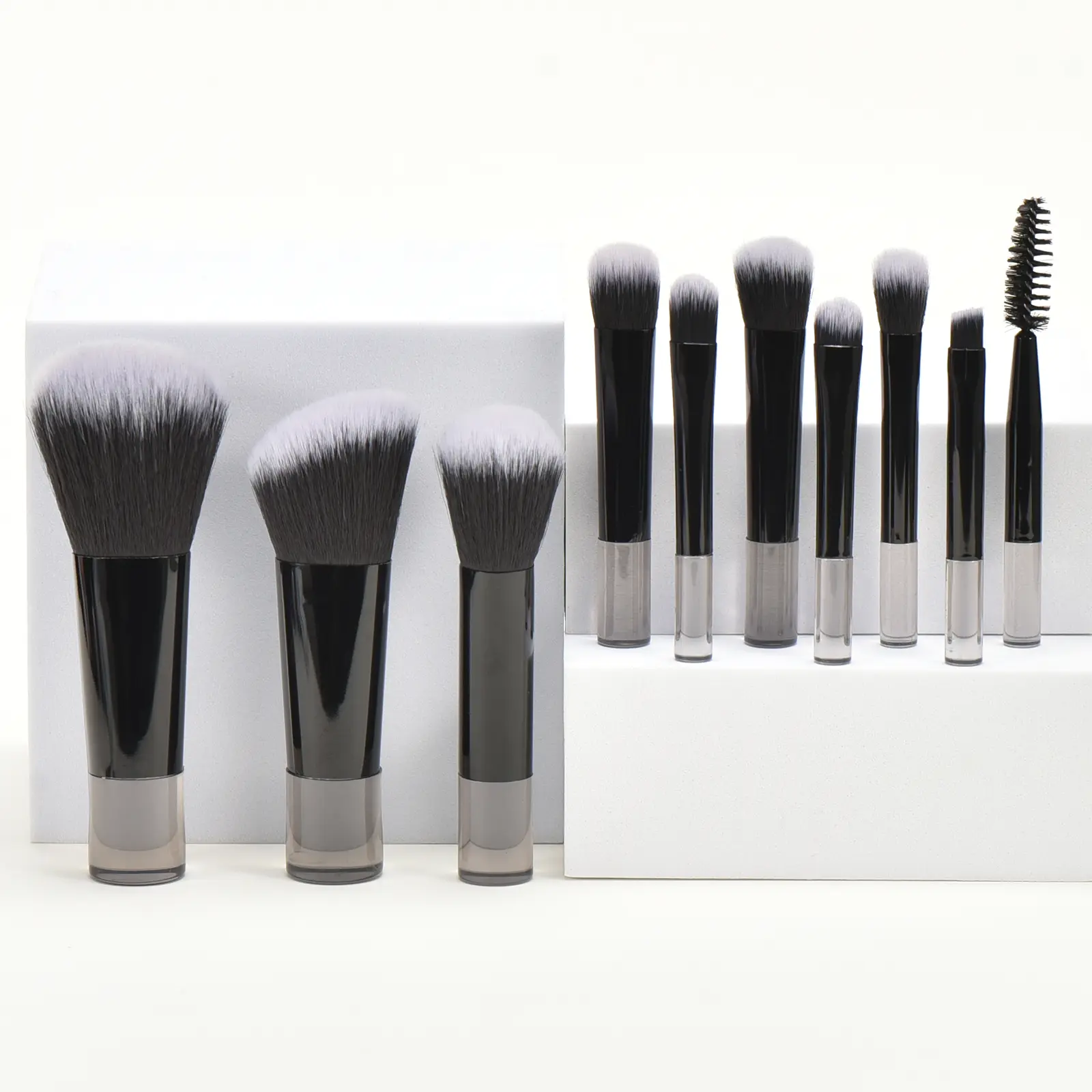 10 black Mini makeup brush Travel portable Makeup Tool Makeup Puff - Palm Brush Professional Makeup tool set