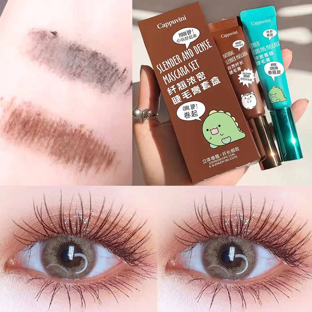 Mascara Lengthening Brown Lash Eyelash Extension Eye Lashes Brush Beauty Makeup Long-wearing Black Color Curling Mascara