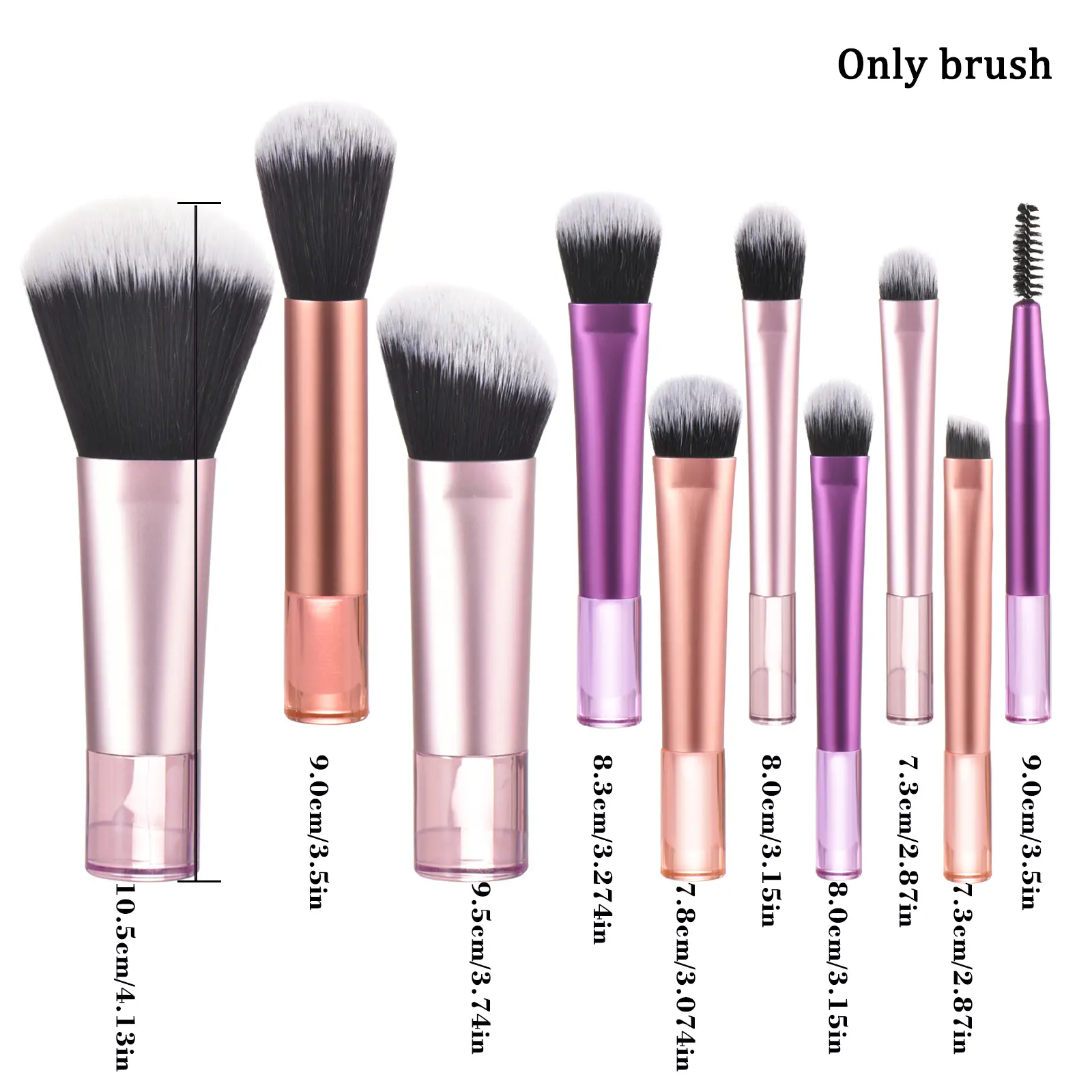 10 black Mini makeup brush Travel portable Makeup Tool Makeup Puff - Palm Brush Professional Makeup tool set