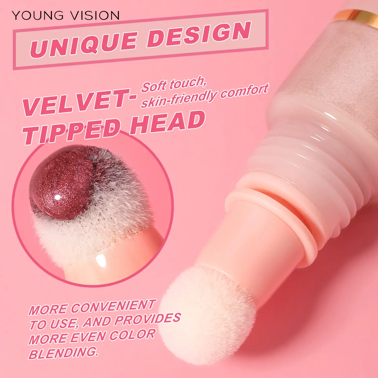 YOUNG VISION liquid air cushion, powder blusher gloss stick, pearl light, delicate powder blusher liquid, easy to operate