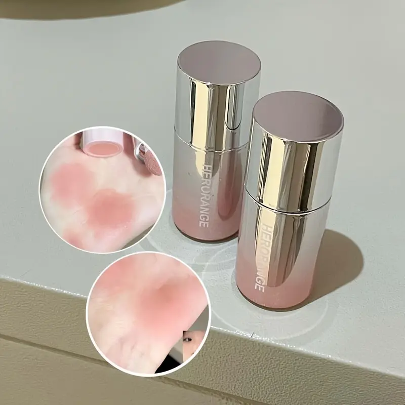 Herorange Liquid Blush Stick, with Sponge Tip, Suitable for Lips and Cheeks, Waterproof and Long-Lasting Color Correction, Suitable for All Skin Color, with Brightening Effect, Birthday Gift, Valentine's Day Gift Net Content 5.8g