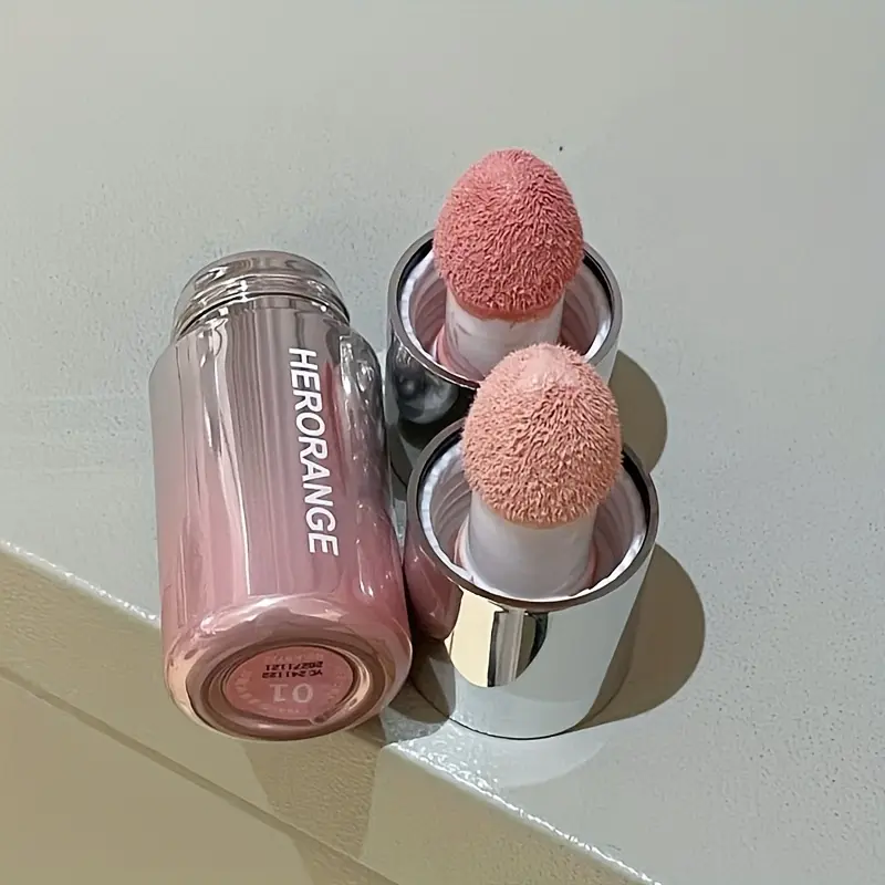 Herorange Liquid Blush Stick, with Sponge Tip, Suitable for Lips and Cheeks, Waterproof and Long-Lasting Color Correction, Suitable for All Skin Color, with Brightening Effect, Birthday Gift, Valentine's Day Gift Net Content 5.8g