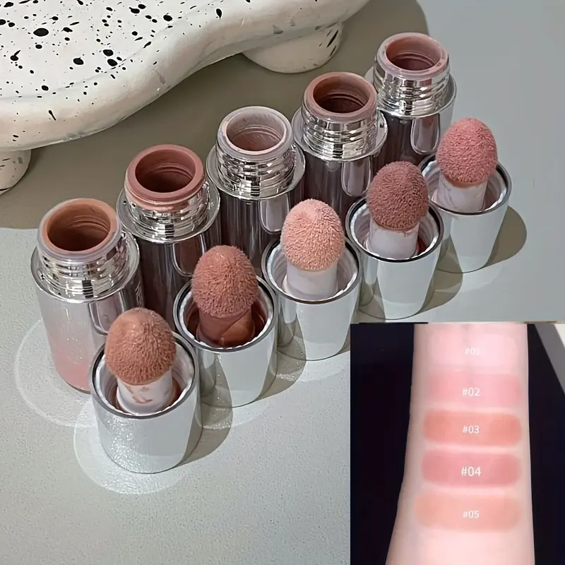 Herorange Liquid Blush Stick, with Sponge Tip, Suitable for Lips and Cheeks, Waterproof and Long-Lasting Color Correction, Suitable for All Skin Color, with Brightening Effect, Birthday Gift, Valentine's Day Gift Net Content 5.8g