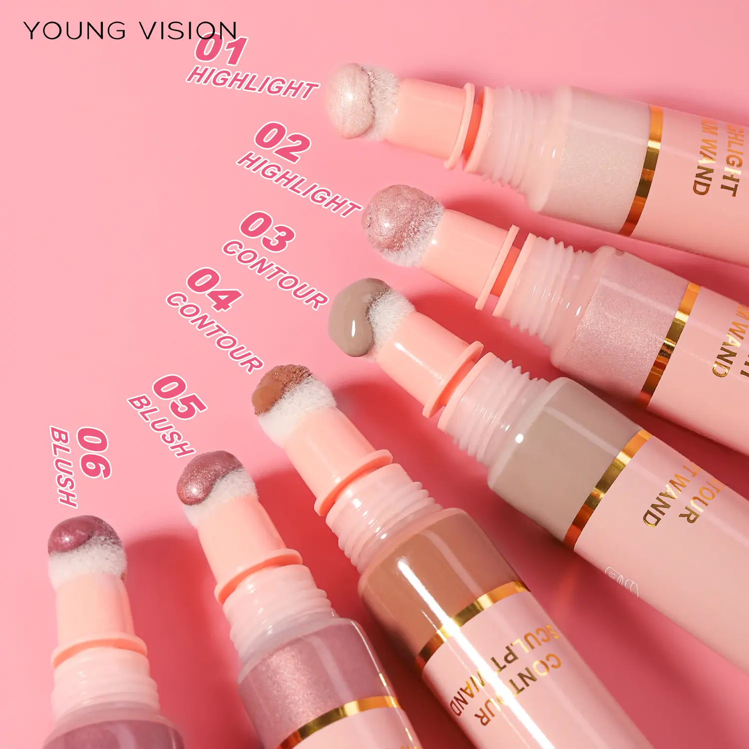 YOUNG VISION liquid air cushion, powder blusher gloss stick, pearl light, delicate powder blusher liquid, easy to operate