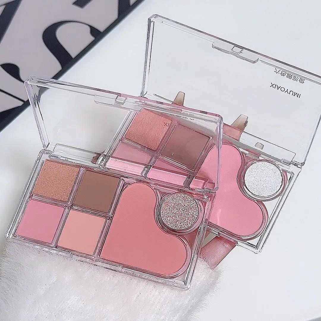 Six-color eyeshadow palette, soft and delicate pearlescent matte earth-tone eyeshadow