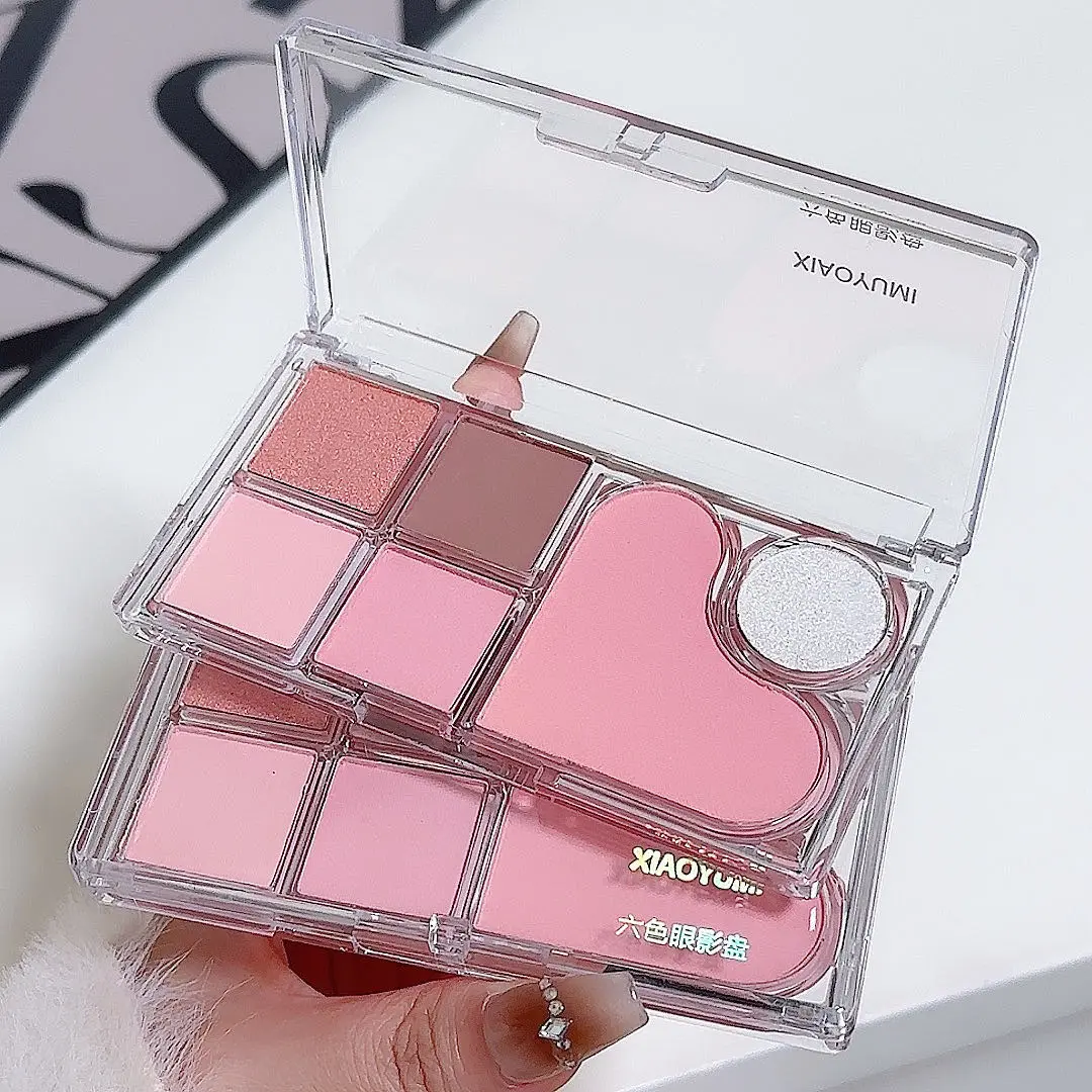 Six-color eyeshadow palette, soft and delicate pearlescent matte earth-tone eyeshadow