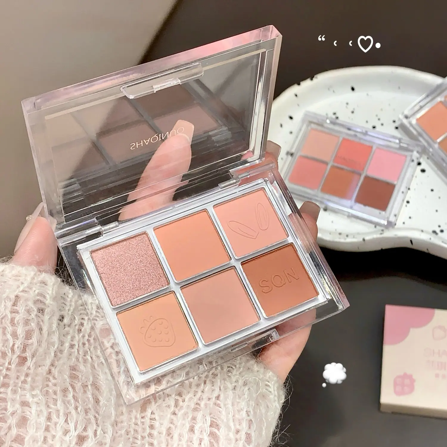 SHAQINUO Six-Color Eyeshadow Palette Matte Earth Colors Brightening Silkworm Pearl Beginner Eyeshadow Comprehensive Palette