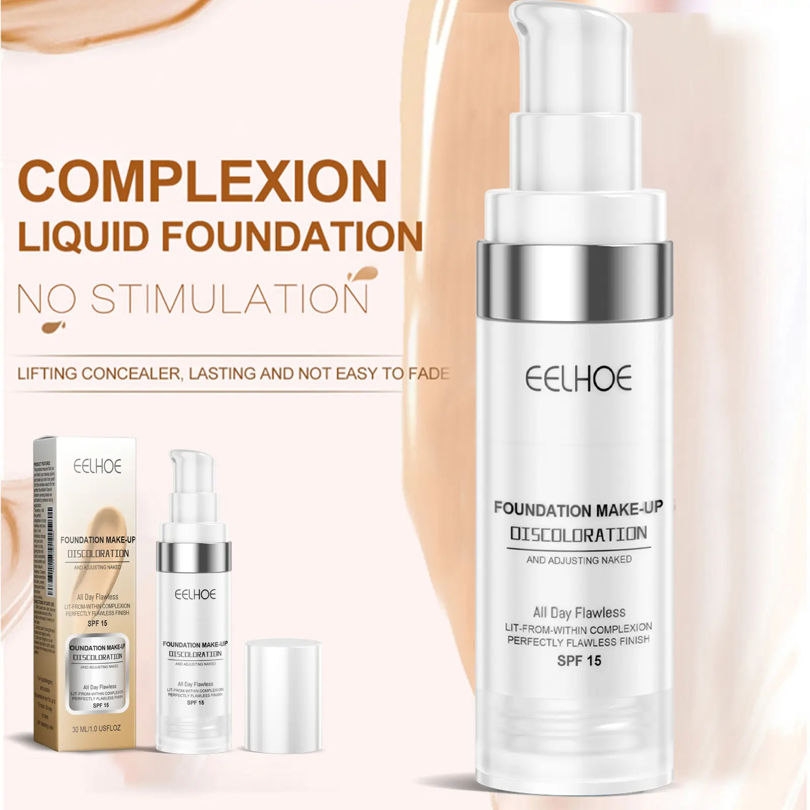 30ml Concealer Color-Changing Foundation Brightens the complexion, is clear, moisturizing, waterproof, and does not fade