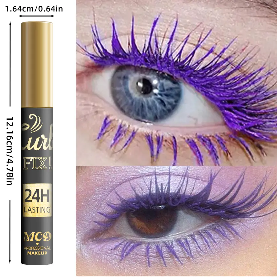 1PC Colorful Curling Mascara Waterproof Fast Drying Eyelashes Extension Multicolor Lashes Eye Korean Makeup Lasting Blue White
