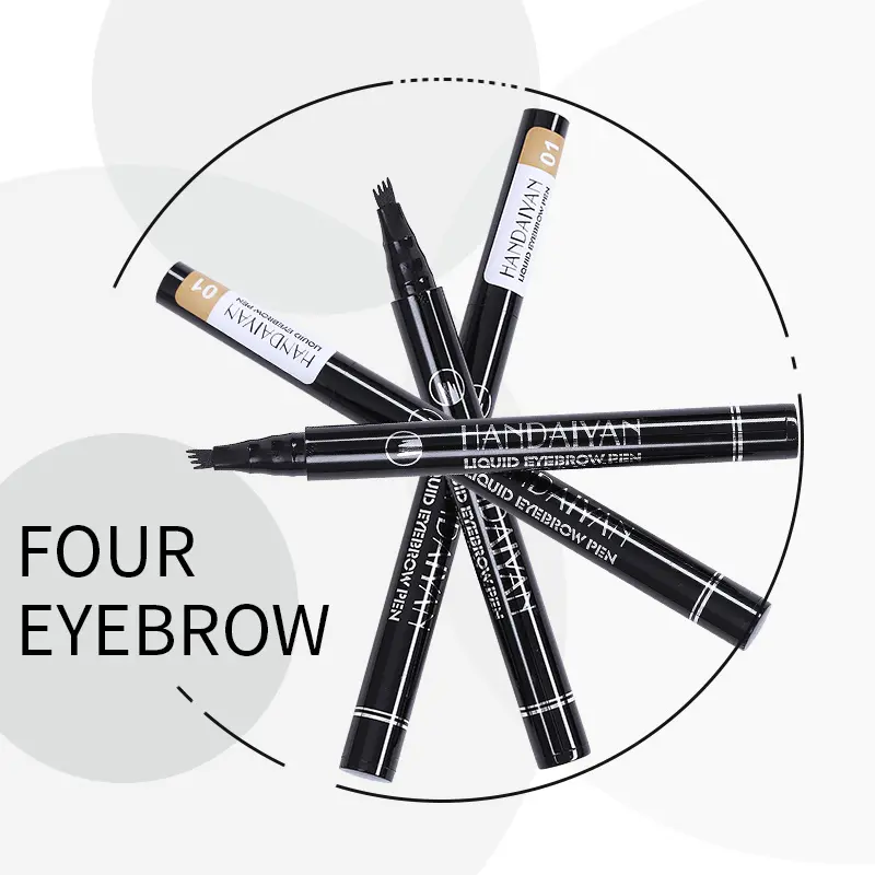 HANDAIYAN Eyebrow Pencil Four-fork Makeup Soft Liquid Eye Brow Pen Easy to Wear Eyebrow Drawing Enhancer Pigment Tattoo Tool Pen