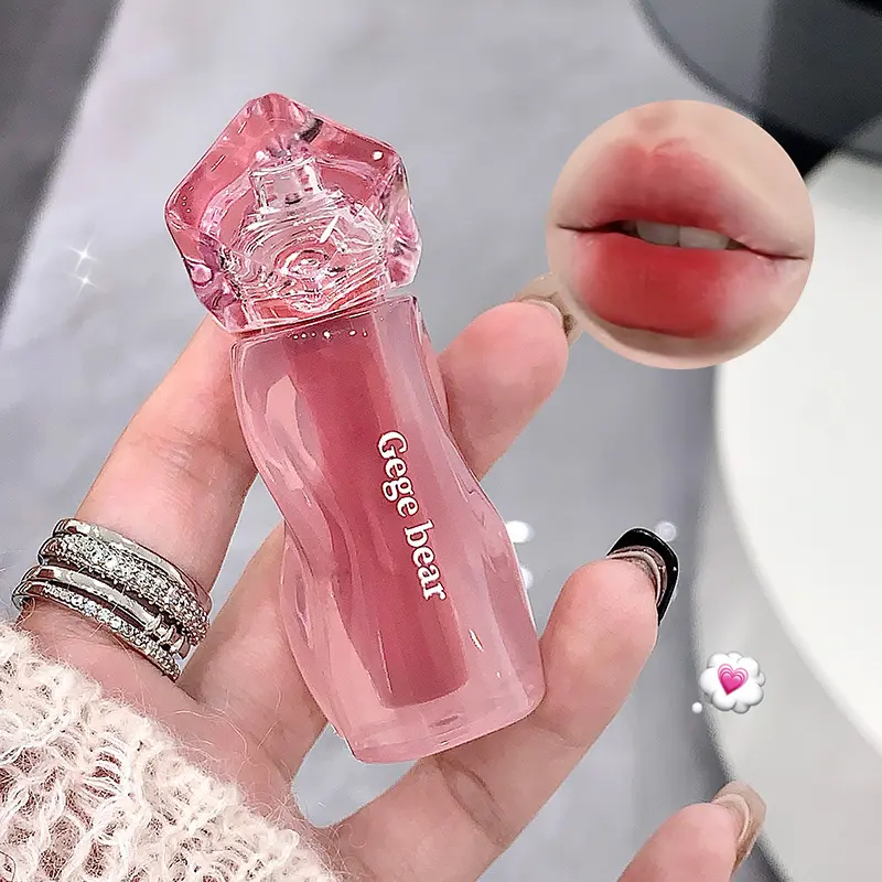 Gege Bear Pink Cream Mist Lip Mud Matte Velvet Lip Gloss Long-lasting Easy To Color Liquid Lipstick Cream Nude Peach Lip Glaze
