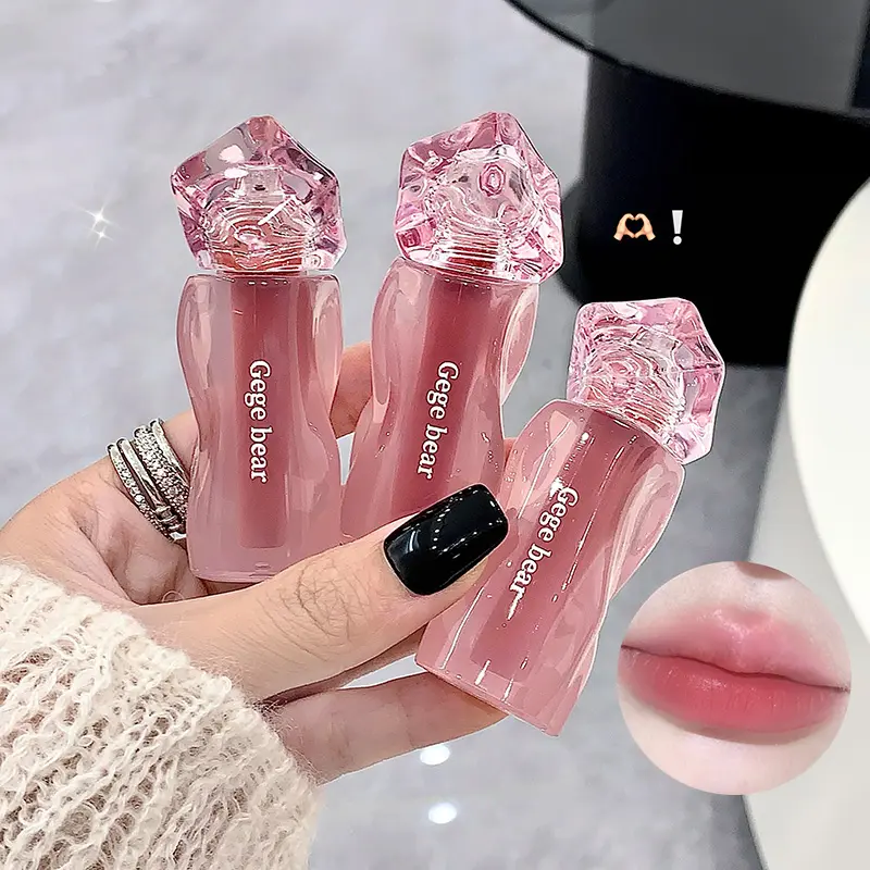 Gege Bear Pink Cream Mist Lip Mud Matte Velvet Lip Gloss Long-lasting Easy To Color Liquid Lipstick Cream Nude Peach Lip Glaze