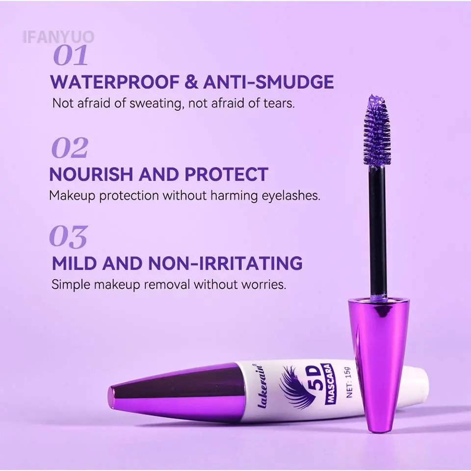 Red Wine Brown Eyelashes Mascara 5D Three-dimensional Eyelashes Curling Extension Non-smudge Waterproof Fast Dry Lsting Makeup