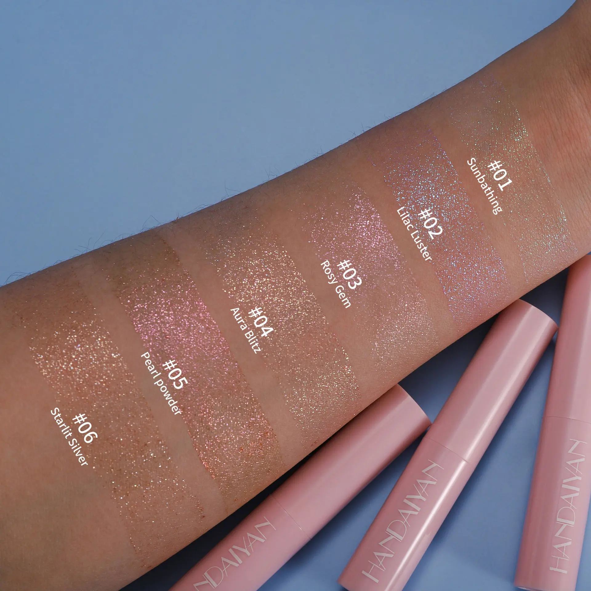 6-Color Super Flash Eyeshadow Stick Hydrating Jelly Texture Pearly Diamond Shadow Shimmer Brightening Contouring Shiny Makeup