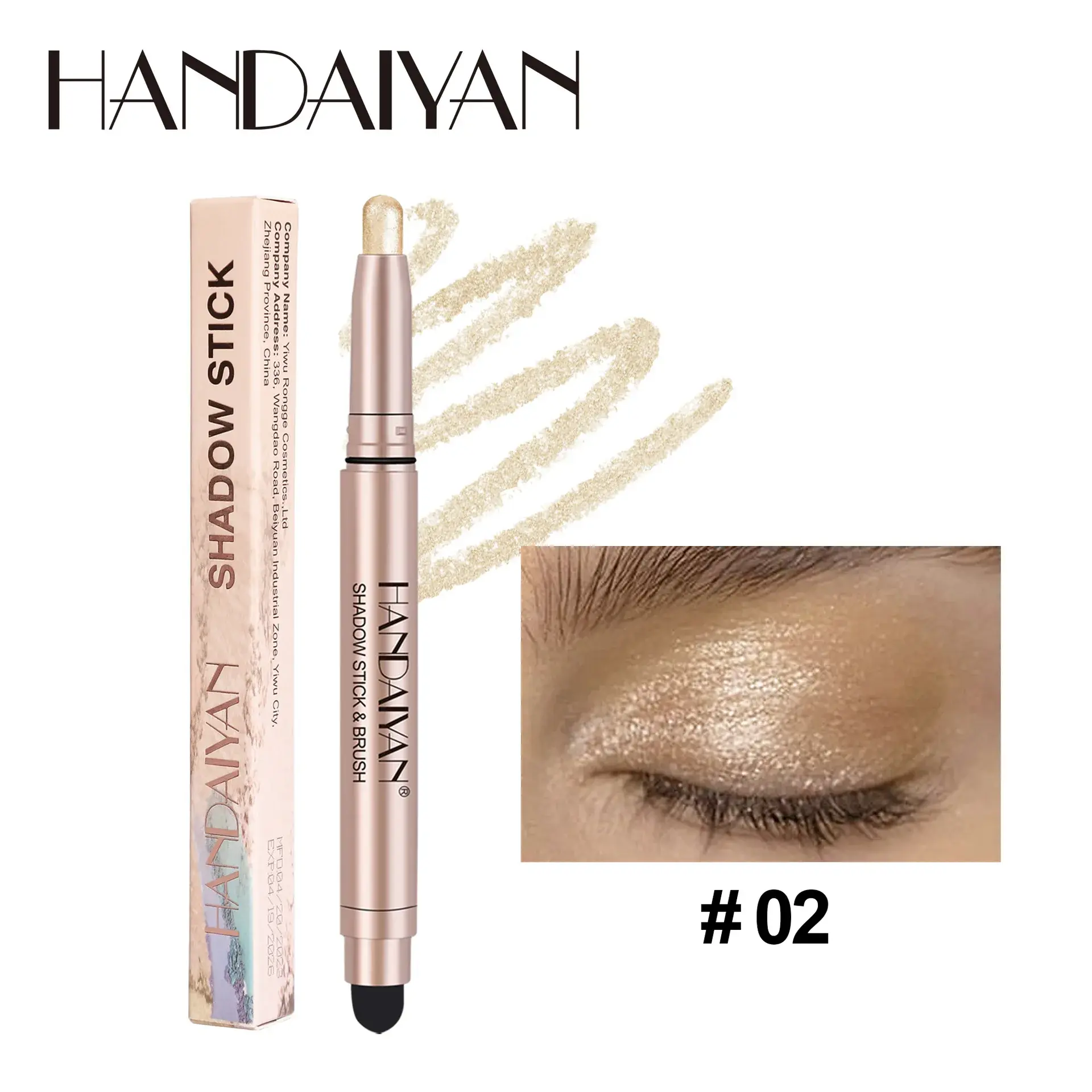Double Head Colorful Eyeshadow Stick Pink Brown Green Black Eyeshadow Pencil High Gloss Pearlescent Shadow Sticks Lasting Makeup
