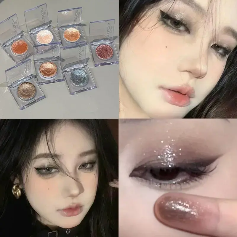 Glitter Highlight Palette Gorgeous Glitter Eyeshadow Glossy Shiny Highlighter Shadow Shimmer Cowherd Weaver Girl Eyes Makeup