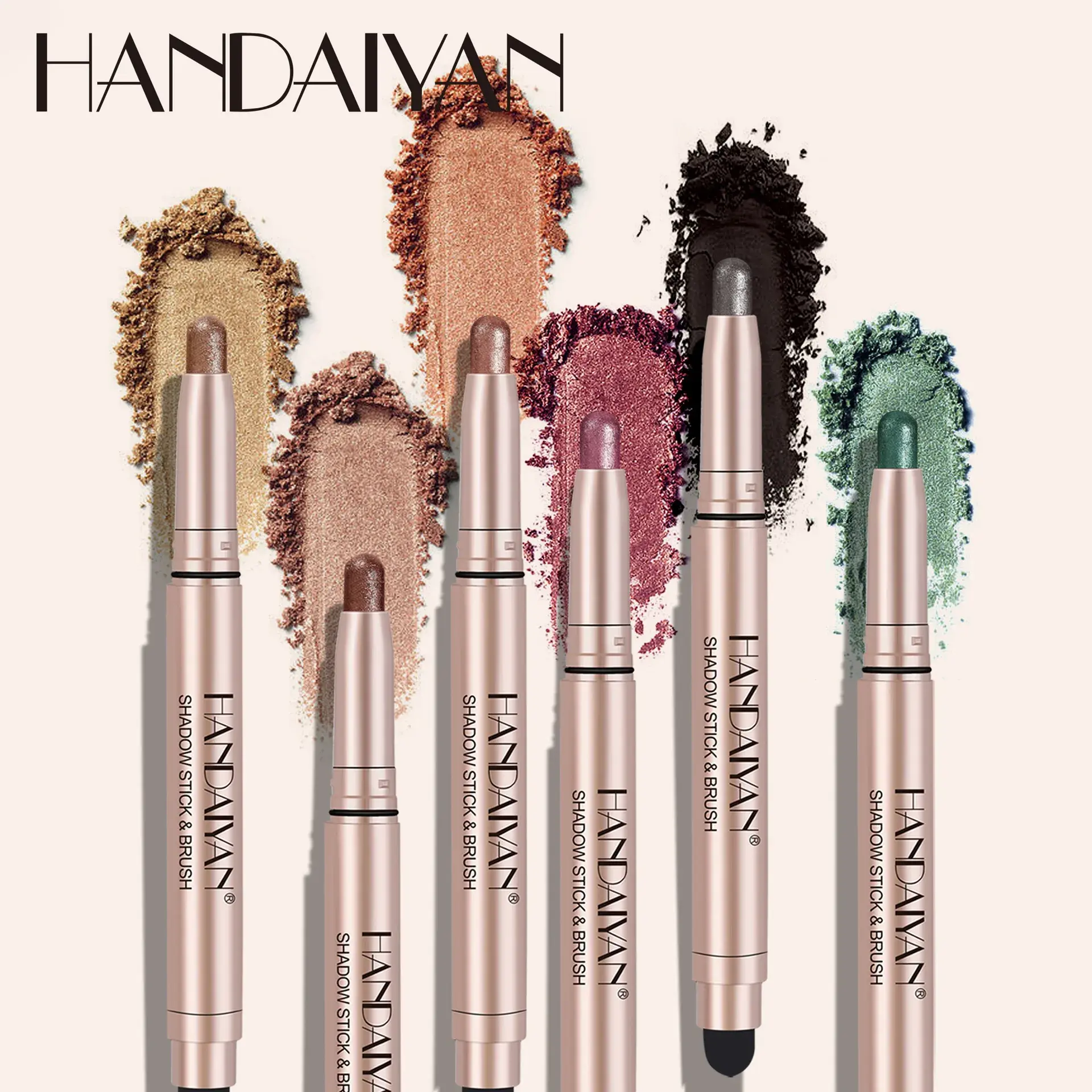 Double Head Colorful Eyeshadow Stick Pink Brown Green Black Eyeshadow Pencil High Gloss Pearlescent Shadow Sticks Lasting Makeup