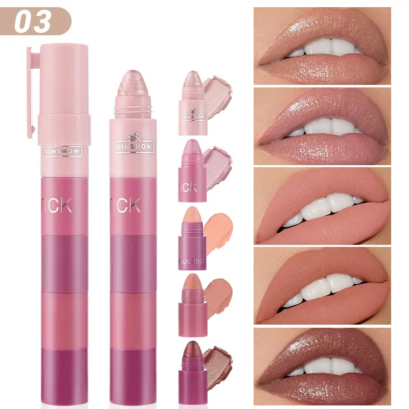 DIMSHOW 5-section Highlight Lazy Eyeshadow Pencil Pearlescent Fine Glitter Illuminating Eyeshadow Stick Set