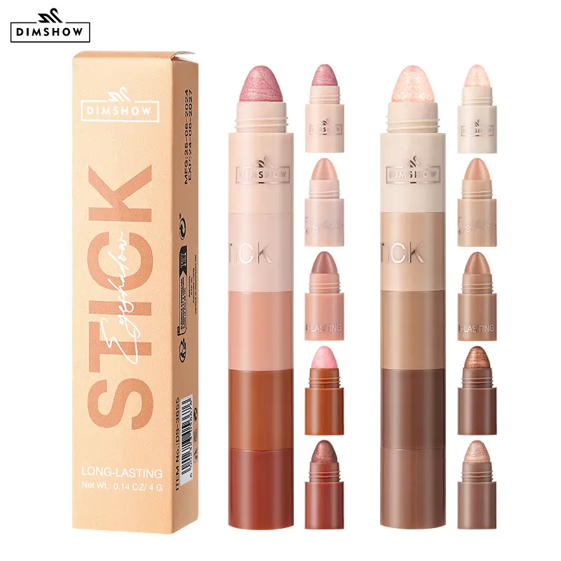 DIMSHOW 5-section Highlight Lazy Eyeshadow Pencil Pearlescent Fine Glitter Illuminating Eyeshadow Stick Set