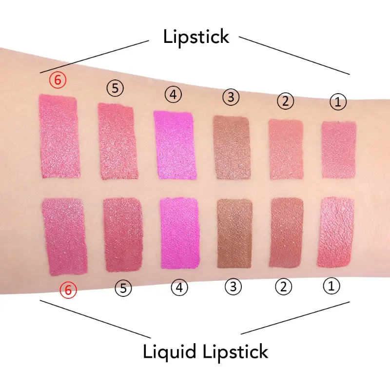 2 IN 1 Lipstick & Lip Gloss Sexy Metallic Pearlescent Color Liquid Lipstick Shimmer Long-lasting Moisturizing Waterproof Makeup