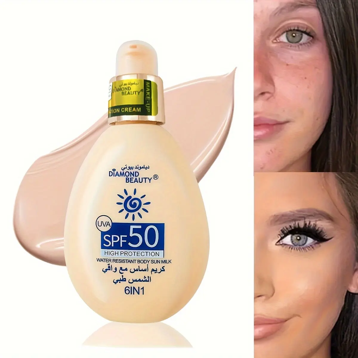 Face body sunscreen whitening sunscreen skin care cream sunscreen liquid foundation SPF50 UV protection skin