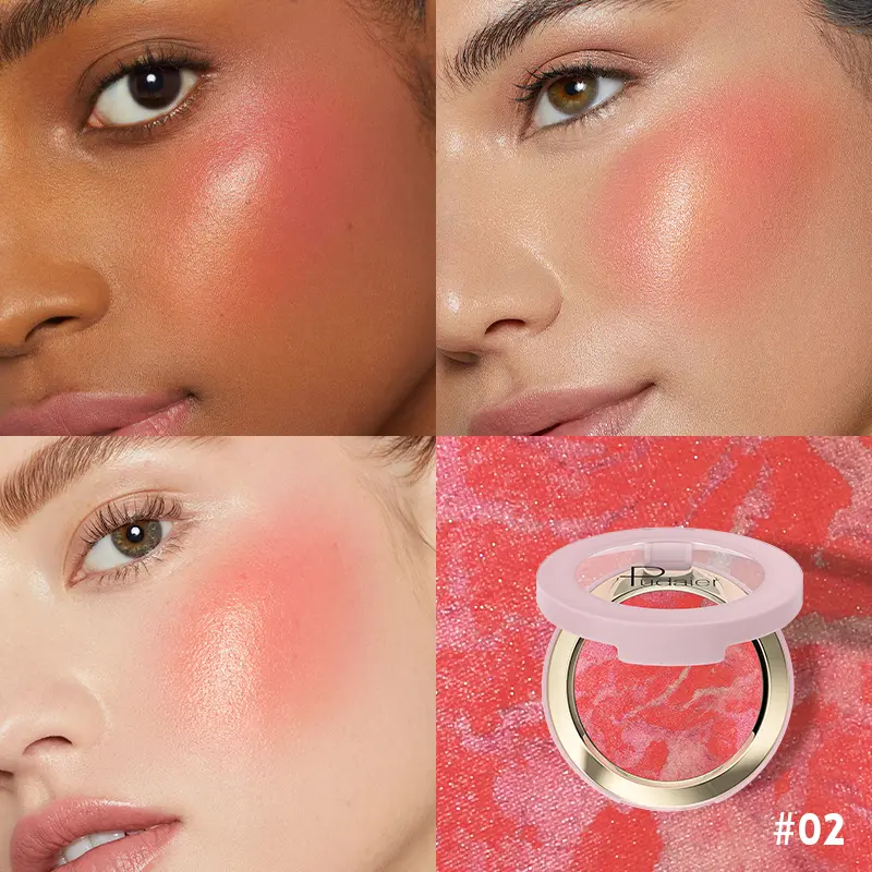 Pudaier Multi-purpose Brightening Glossy Blush Cream, suitable for daily makeup-holiday gift, easy to carry