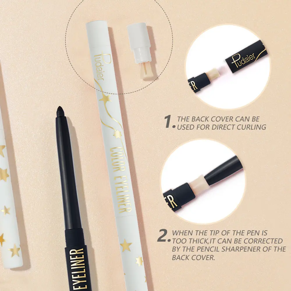 Waterproof long-lasting eyeliner gel pencil, no smudging when drawing the lower eyeliner, long-lasting and smooth, black