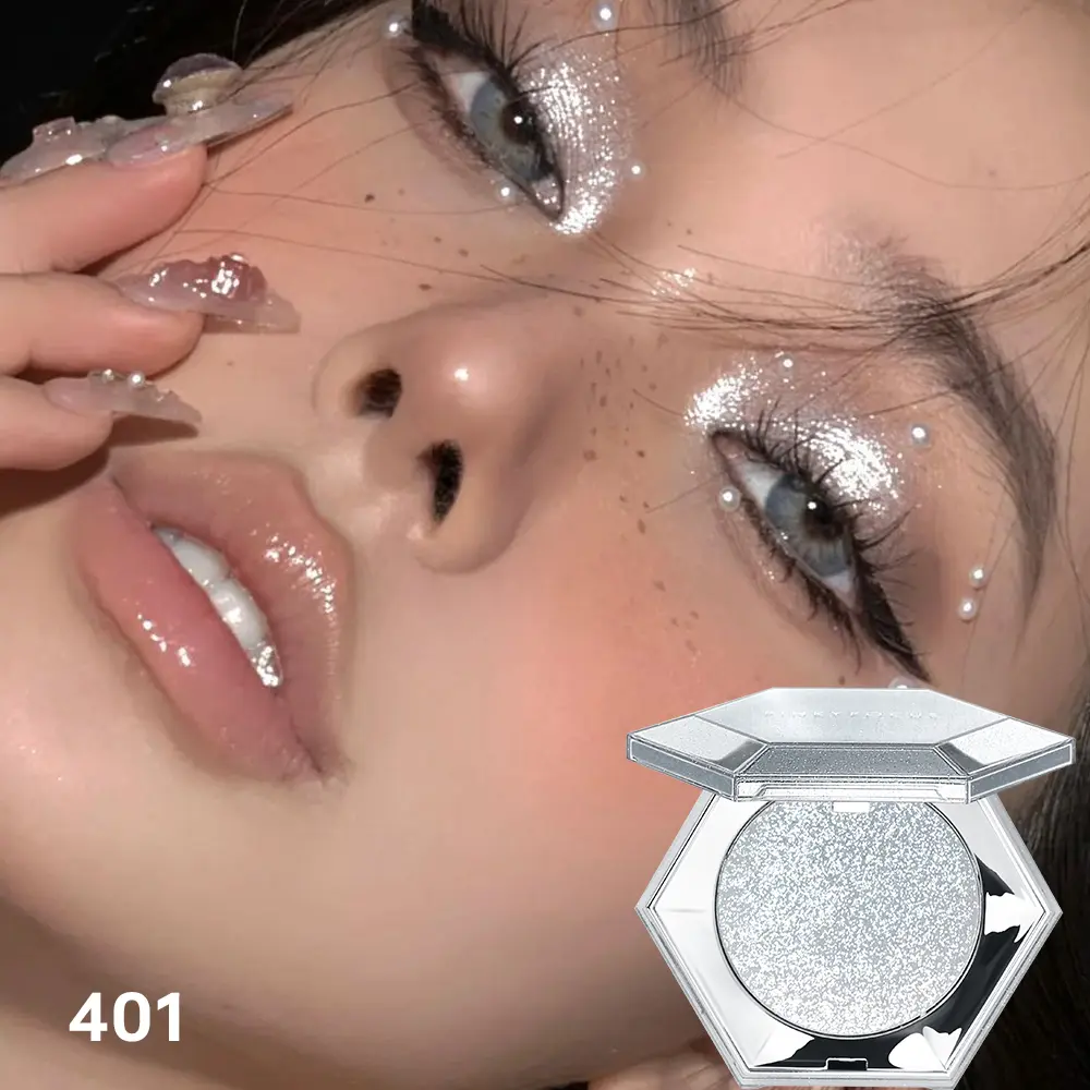 1 PC White Pearlescent Glitter Eyeshadow Palette - Waterproof and Long-lasting, Multi-purpose Eyeshadow Palette for Eyes, Lips a
