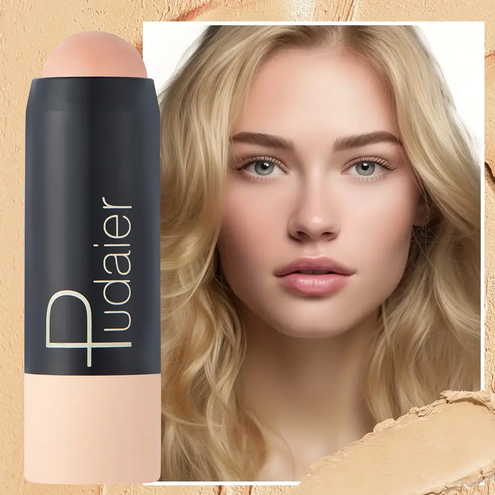 Foundation stick, perfectly covers freckles, acne marks, scars and dark circles on the face, can be used as a concealer and cont