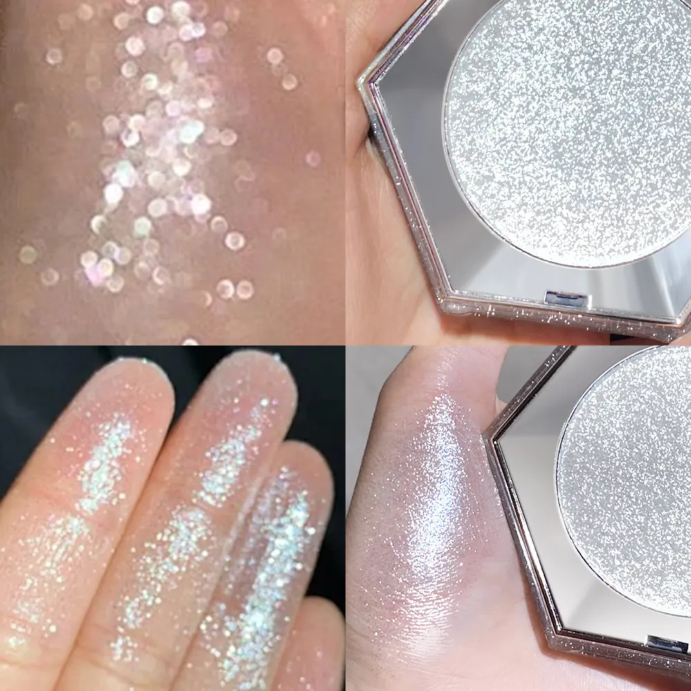 1 PC White Pearlescent Glitter Eyeshadow Palette - Waterproof and Long-lasting, Multi-purpose Eyeshadow Palette for Eyes, Lips a
