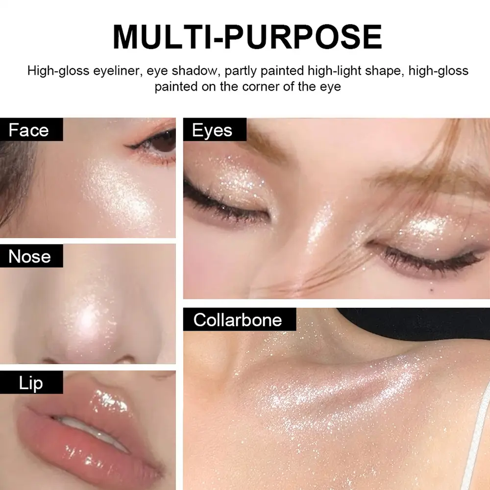 1 PC White Pearlescent Glitter Eyeshadow Palette - Waterproof and Long-lasting, Multi-purpose Eyeshadow Palette for Eyes, Lips a