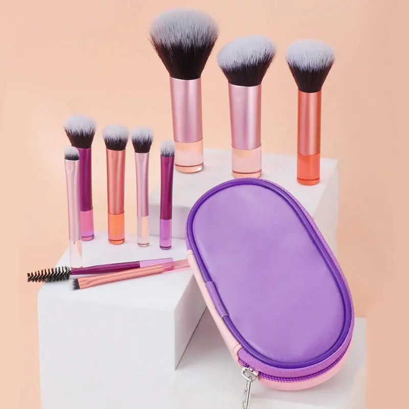 10 color Mini makeup brush Travel portable Makeup Tool - Palm Brush Professional Makeup tool set