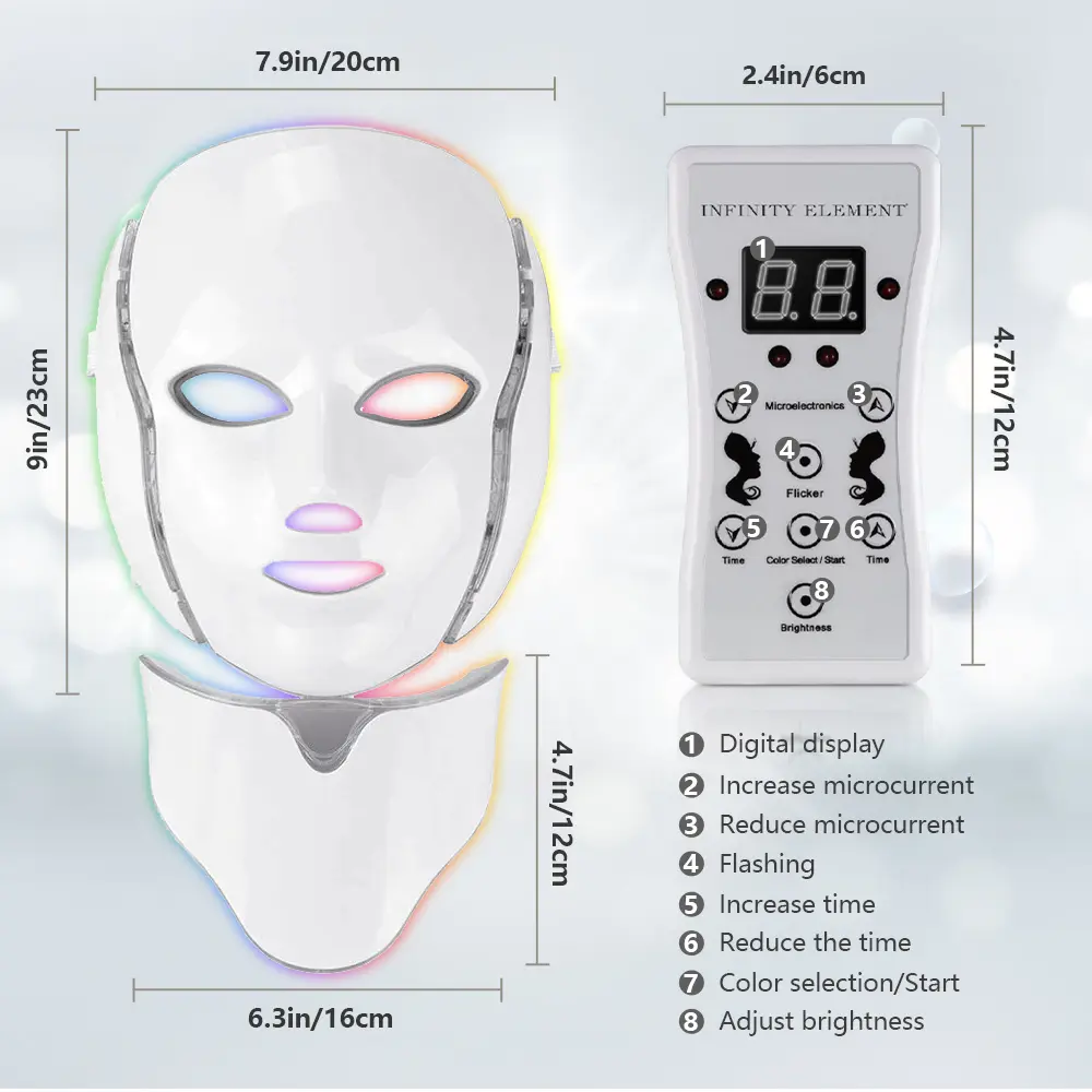 7 Colors Light Led Facial Mask Light  Anti-Wrinkle Skin Face Whitening Skin Care Home Use Beauty Devices