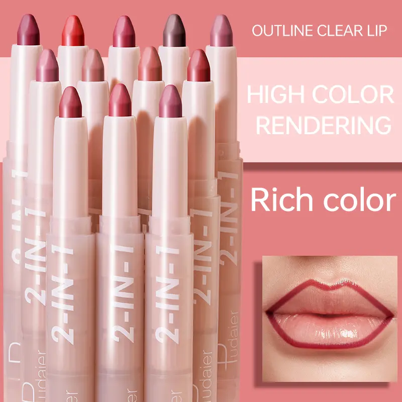 Pudaier 2 IN 1 Matte Lip Liner: Waterproof, durable, easy to apply, long-lasting, suitable for all skin types - perfect choice f