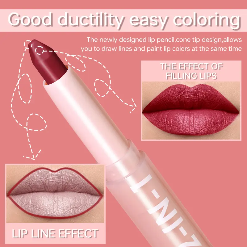 Pudaier 2 IN 1 Matte Lip Liner: Waterproof, durable, easy to apply, long-lasting, suitable for all skin types - perfect choice f
