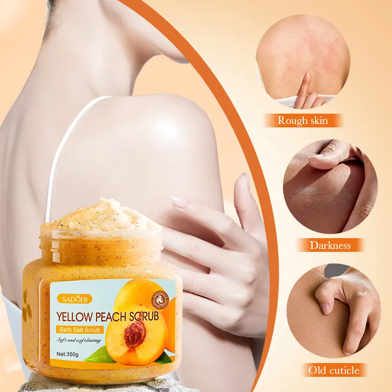 350g Yellow Peach Exfoliating Clarifying Scrub Cleanses Removes Acne Dead Skin Chicken Skin Tender Smooth Skin Moisturizing