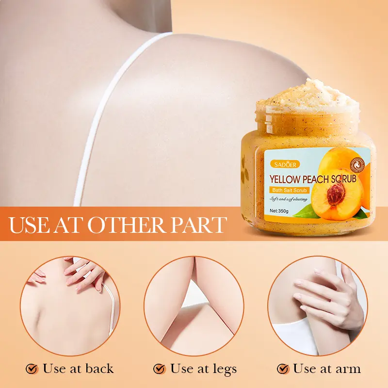 350g Yellow Peach Exfoliating Clarifying Scrub Cleanses Removes Acne Dead Skin Chicken Skin Tender Smooth Skin Moisturizing